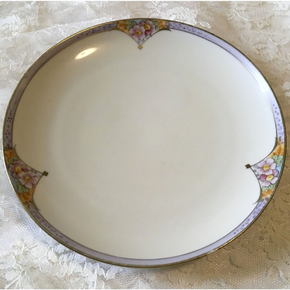 Vintage Hand Painted Plate Japan Meito China Art Nouveau style 7.5"